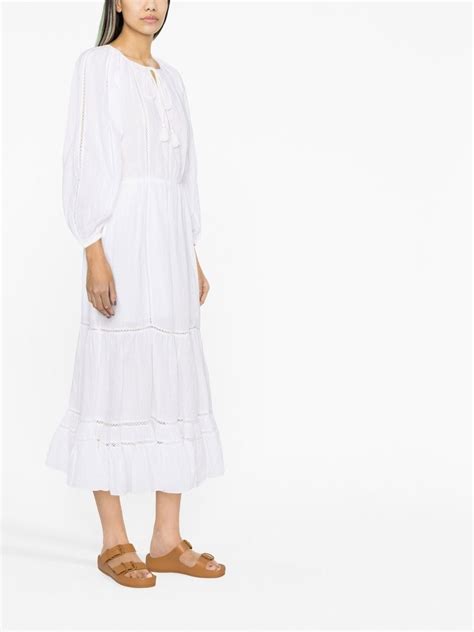 Isabel Marant Étoile Embroidered Tiered Cotton Dress In Weiss ModeSens