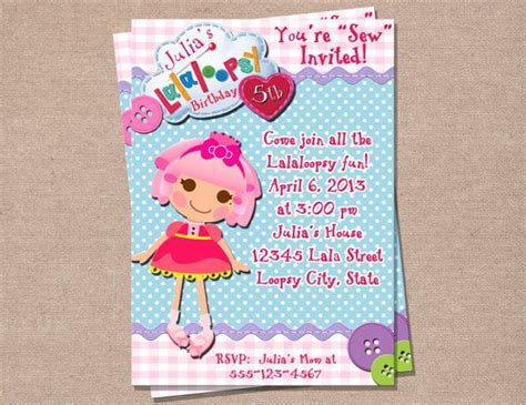 Lalaloopsy Birthday Invitation PerfectPrintsStudio Etsy