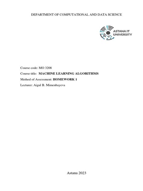 Homework 1 Mla Pdf