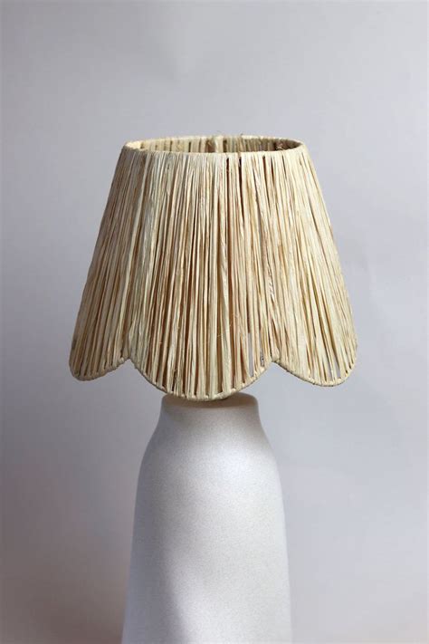 Scallop Raffia Lampshade Scallop Edge Designed Lamp Shade In Natural