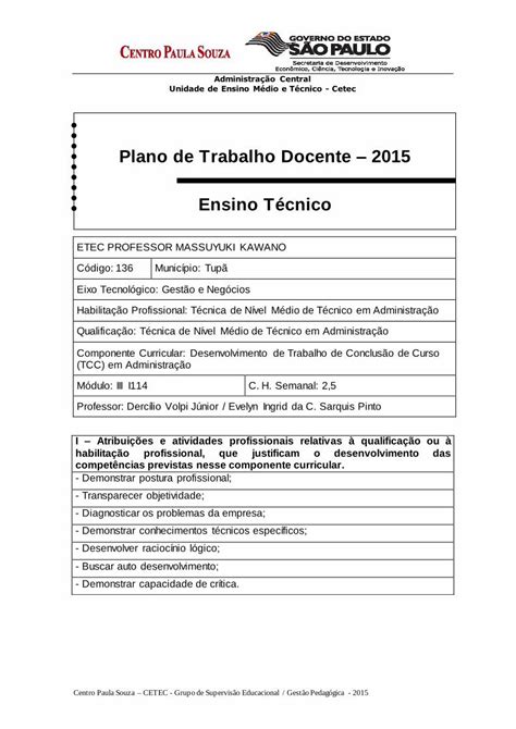 PDF Plano de Trabalho Docente 2015 Ensino Técnicoetectupa br