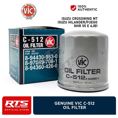 Vic Oil Filter C For Isuzu Crosswind Mt Hilander Fuego Elf Nhr