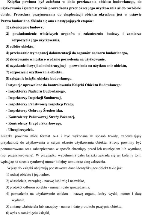 Ksi Ka Obiektu Budowlanego Kob Pdf Darmowe Pobieranie