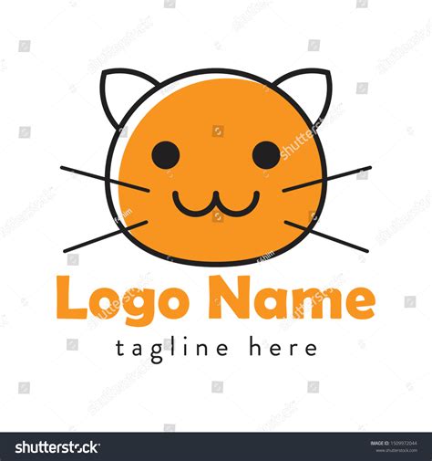 Cute Cat Face Logo Design Template Stock Vector (Royalty Free ...