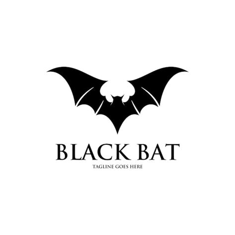 Premium Vector Vector Bat Black Logo Design