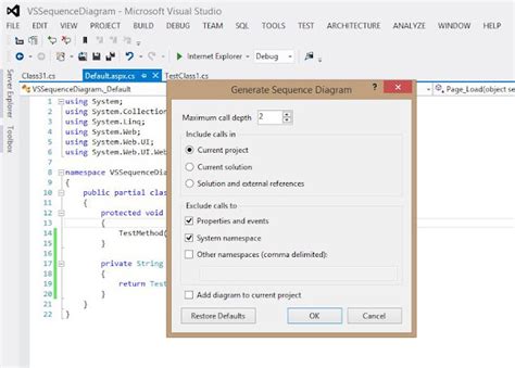 Generate Sequence Diagram From Code Visual Studio Visual Stu