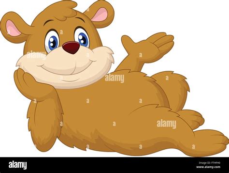 Cute Cartoon Bear Relaxing Stock Vector Image And Art Alamy