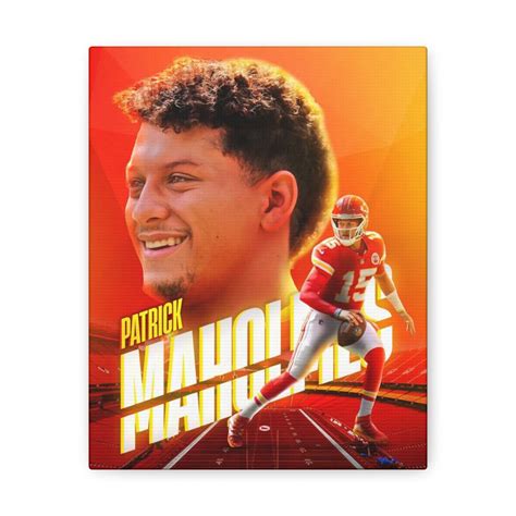 Patrick Mahomes Poster Kansas City Chiefs Canvas Wrap Wall Art NFL