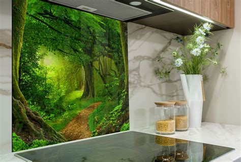 Tempered Glass Backsplash Forest Backsplash Tiles Stove Backsplash For Kitchen Splashback For