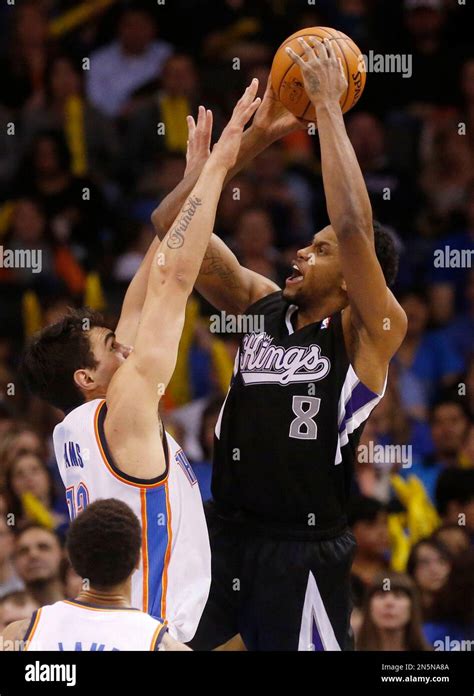Sacramento Kings Forward Rudy Gay 8 Shoots Over Oklahoma City Thunder