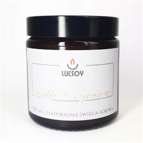 ŚWIECA SOJOWA ZAPACHOWA HANDMADE RELAKS OZDOBNA JABŁKO I CYNAMON 120ML