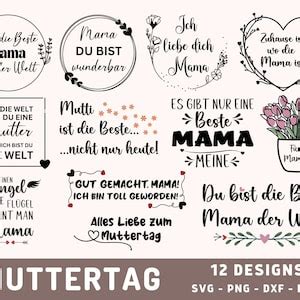 Mama Plotterdatei SVG Muttertag Sprüche Bundel SVG Plot Design Mutti