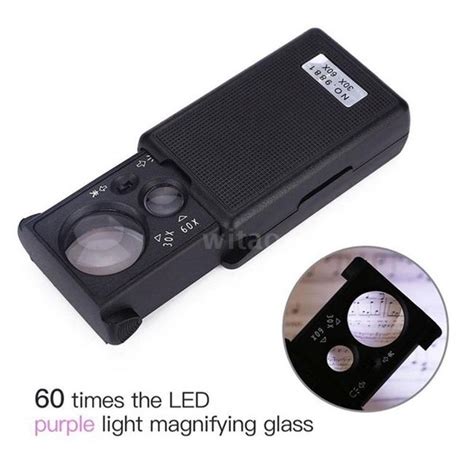 Cheap 30x 60x 90x Pocket Magnifying Glass With Light Slide Out Portable Loupe Magnifier 1 Pc Joom