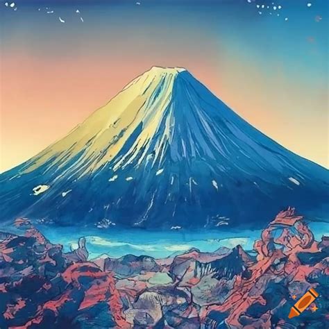 Mt Fuji Scene In Hayao Miyazaki Art Style On Craiyon