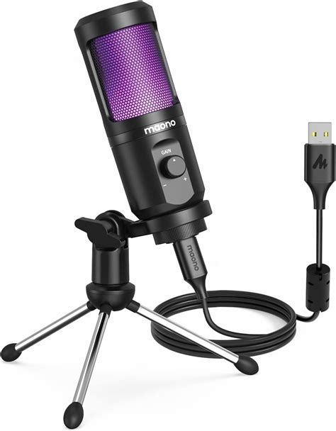 MAONO PM461 RGB USB Gaming Microphone For PC Computer Condenser Mic