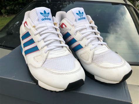 Adidas ZX 750 White University Blue, Men's Fashion, Footwear, Sneakers on Carousell