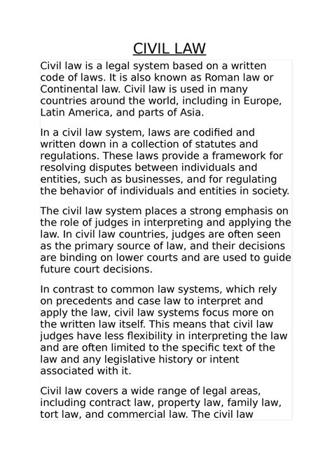 civil law civil law civil law   legal system based   written