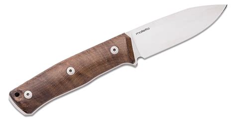 Lionsteel Fixed Blade SLEIPNER Satin Walnut Wood Handle Leather Sheath