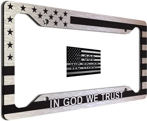 In God We Trust License Plate Frame American Flag Decorative License Plate Holder