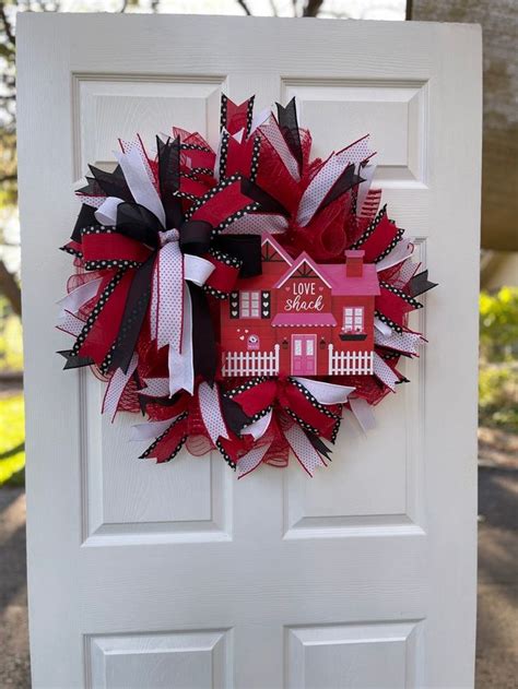 Valentines Day Wreath Love Wreath Valentines Mesh Wreath Valentines