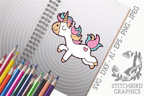 Cute Unicorn Doodle SVG Silhouette Studio Cricut Eps Dxf AI PNG