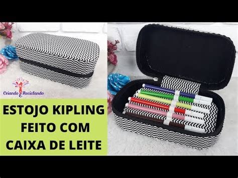 Diy Como Fazer Estojo Kipling Feito Caixa De Leite Youtube