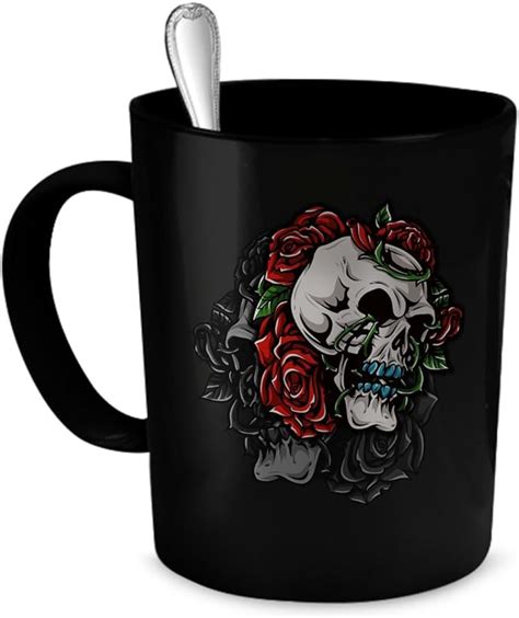 Amazon Skull Coffee Mug Skull Gift 11 Oz Black Kitchen Dining