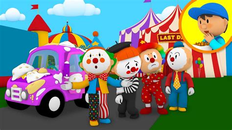 The Clown Car Is Covered In Pie Cartoon For Kids Youtube