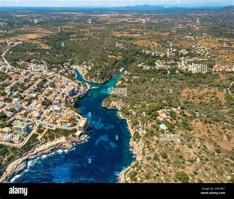 Aerial View Cala Figuera Harbour Fishing Port Santany Europe