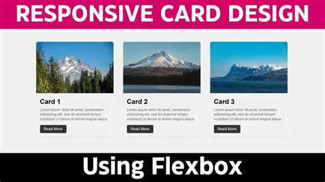 Creating Responsive Css Cards Card Design Htm And Css Youtube