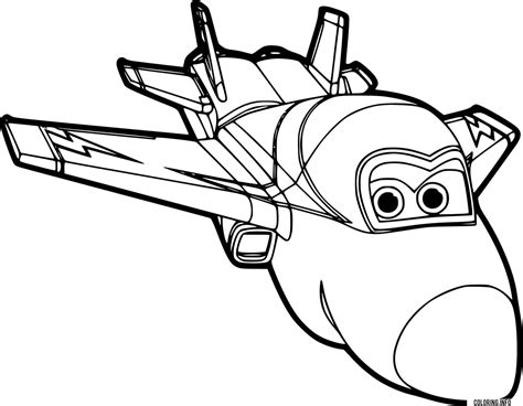 Airplane Jerome From Super Wings Coloring page Printable