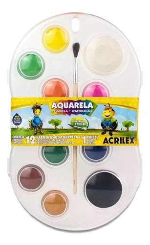 Estojo De Aquarela Pincel 12 Cores Acrilex MercadoLivre