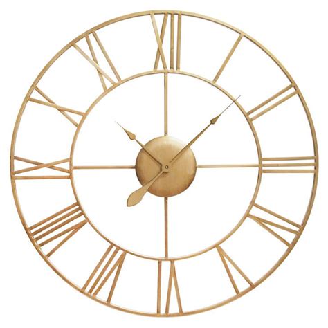 41in Brass Round Metal Clock Metal Clock Wall Clock Metal Wall Clock