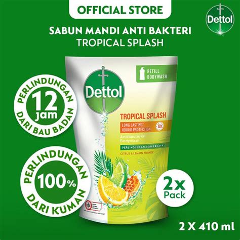 Jual Dettol Sabun Mandi Cair Tropical Splash 410ml X2 Shopee Indonesia