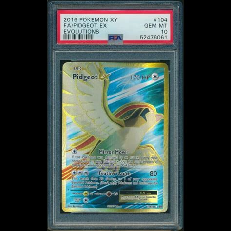 Full Art Pidgeot EX 104 108 PSA 10 Xy Evolutions Zard Slabs