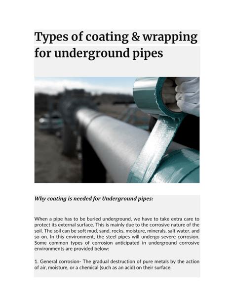 Underground Pipe Coatings & Wrappings