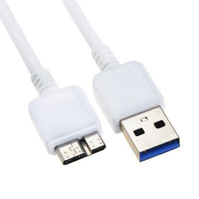 White Usb Data Cable Cord For Seagate Backup Plus Tb Stca