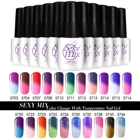 Sexy Mix Gel Nail Polish Color Changing Temperature UV Gelpolish 25