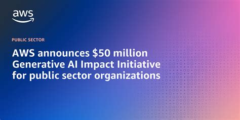 Aws Announces 50 Million Generative Ai Impact Initiative For Public