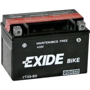 Batterie Scooter EXIDE YTX9 BS 12v 8ah Batterie4moto Fr