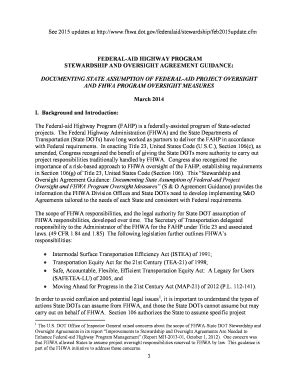 Fillable Online Fhwa Dot Updated Stewardship And Oversight Agreement