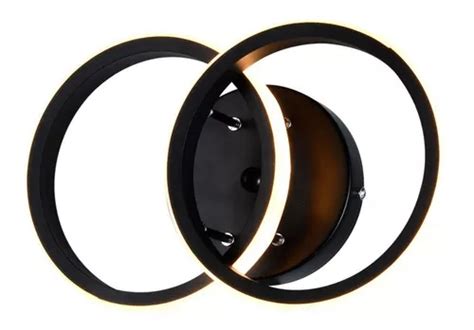 Lámpara plafón de techo Taschibra Village Circle 10W color negro 110V