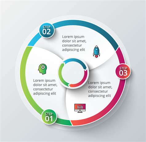 Modern Circular Infographics Vector Design Set 03 Free Download