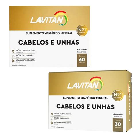 Suplemento Vitamínico Lavitan Cabelos e Unhas 60 Cápsulas e 30