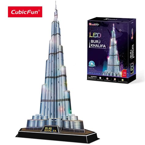 Cubicfun D Led Light Up Puzzles Dubai Burj Khalifa Architecture Model