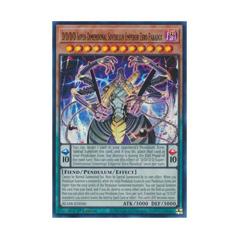 D D D D Super Dimensional Sovereign Emperor Zero Paradox Blmr En046 Ultra Rare Duelshop