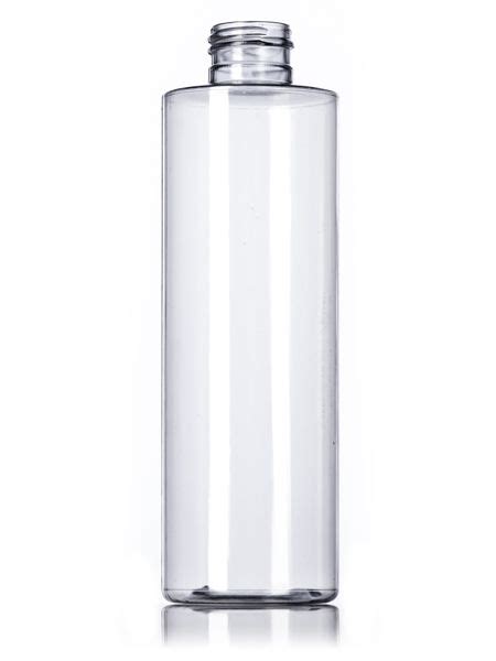 8 Oz Clear PVC Plastic Cylinder Round Bottle With 24 410 Neck Finish