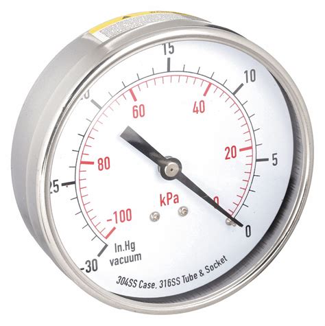 Grainger Approved Vacuum Gauge Kpa Vac To In Hg Vac To