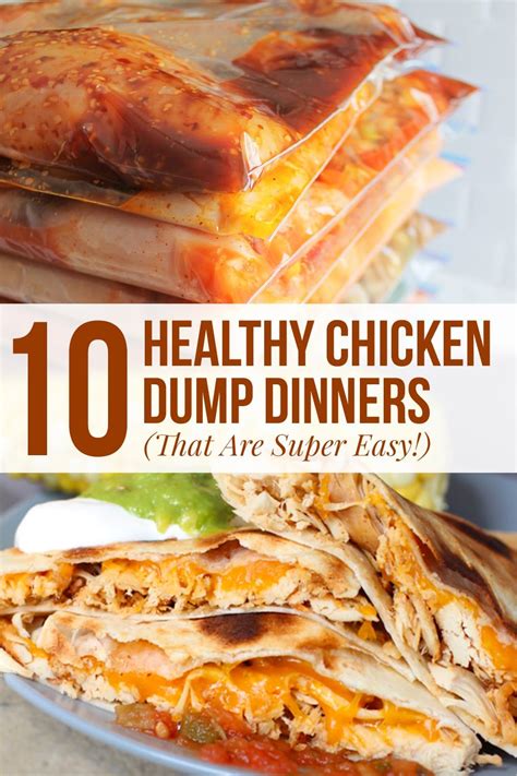 10 Healthy Chicken Dump Dinners That Are Super Easy Dump Meals Easy Freezer Meals Recipes