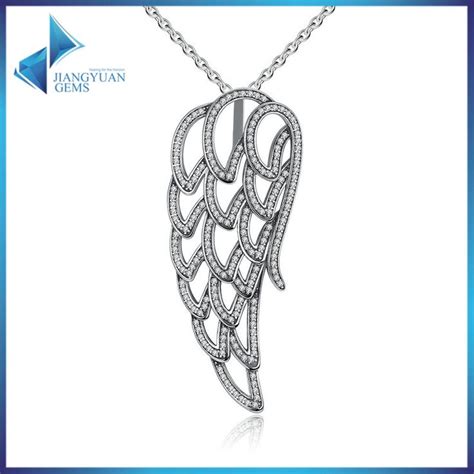 Hot Item 925 Sterling Silver Angel Wing Clear Cz Necklaces Jewelry Silver Jewelry Fashion